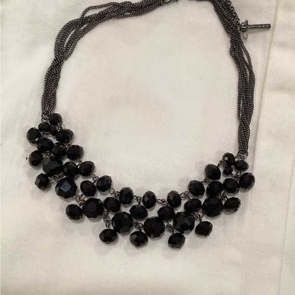 Kenneth Cole Jewelry - Kenneth Cole Multi Strand Black Beaded Necklace (gunmetal chains)